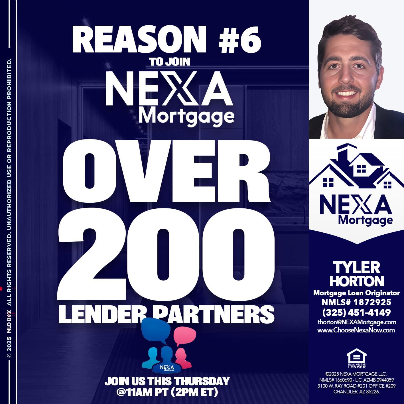 REASON 6 - Tyler Horton -Mortgage Loan Originator