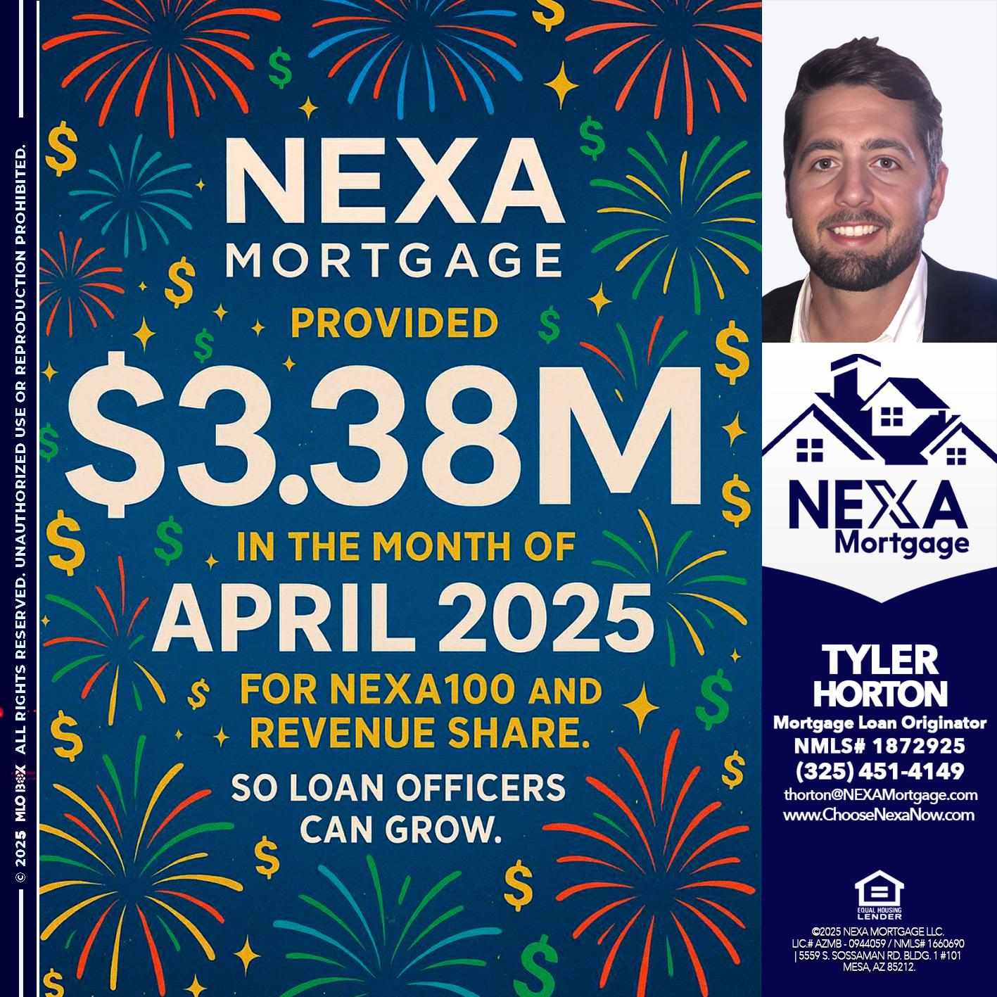 $3.38M - Tyler Horton -Mortgage Loan Originator
