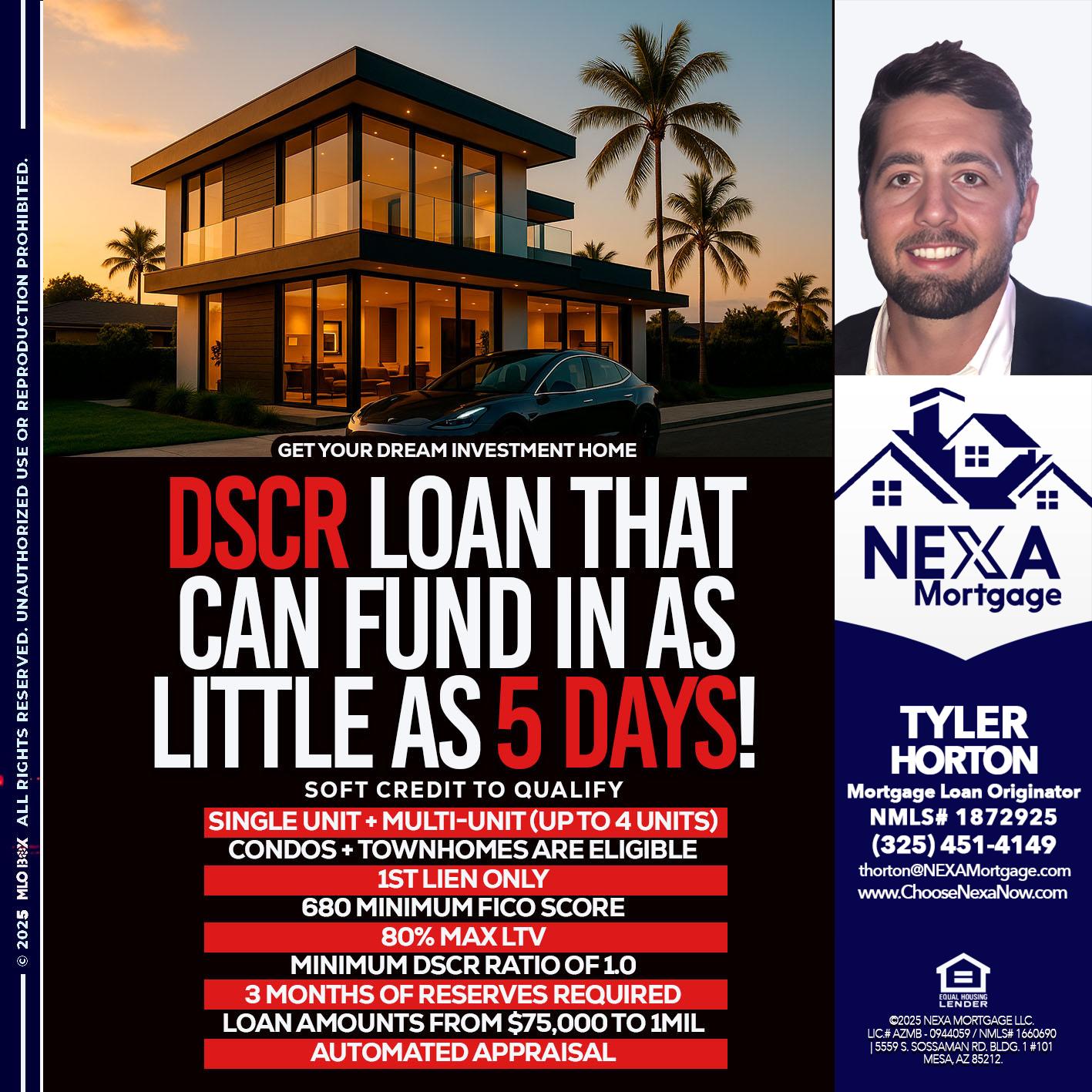 DSCR LOAN - Tyler Horton -Mortgage Loan Originator