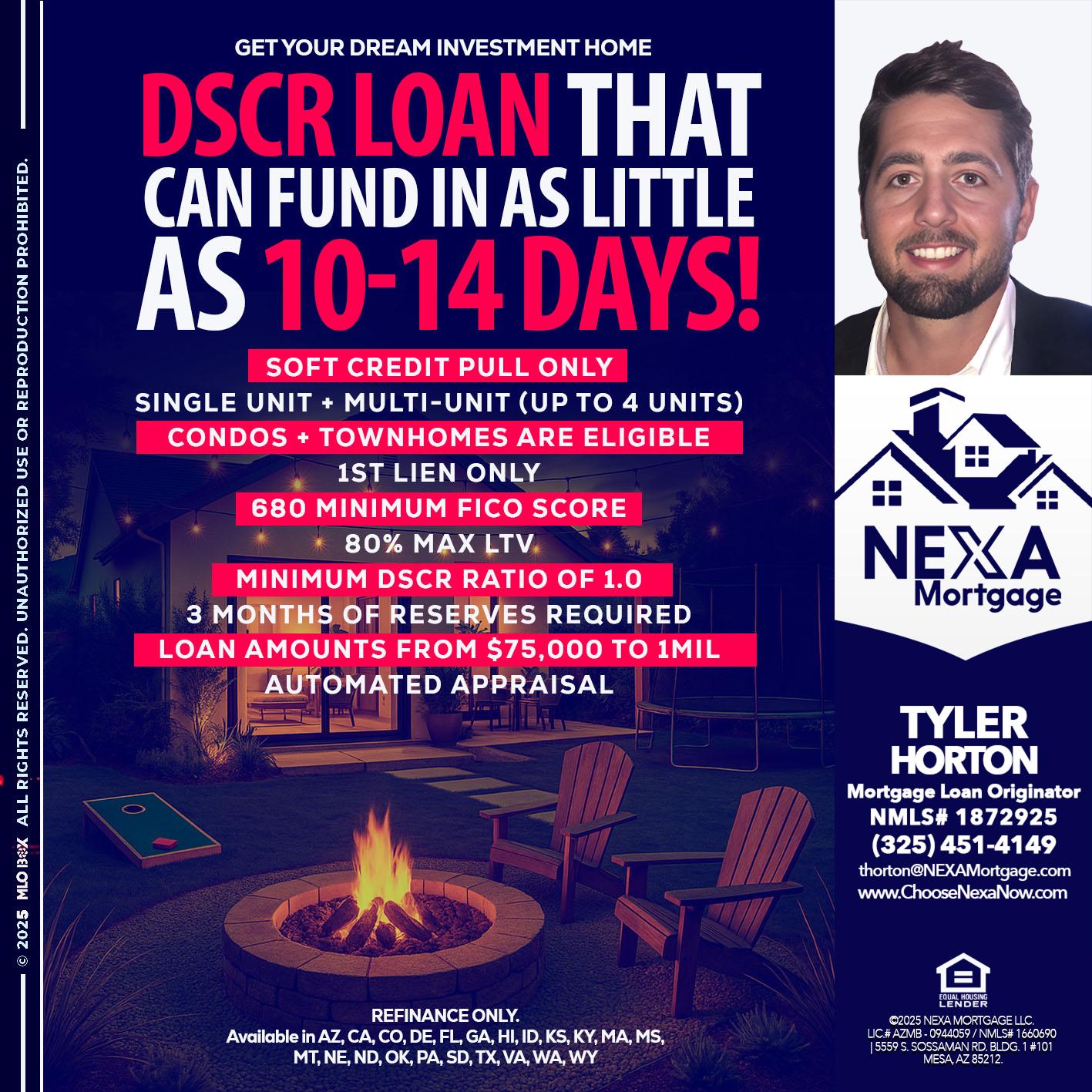 DSCR LOAN - Tyler Horton -Mortgage Loan Originator