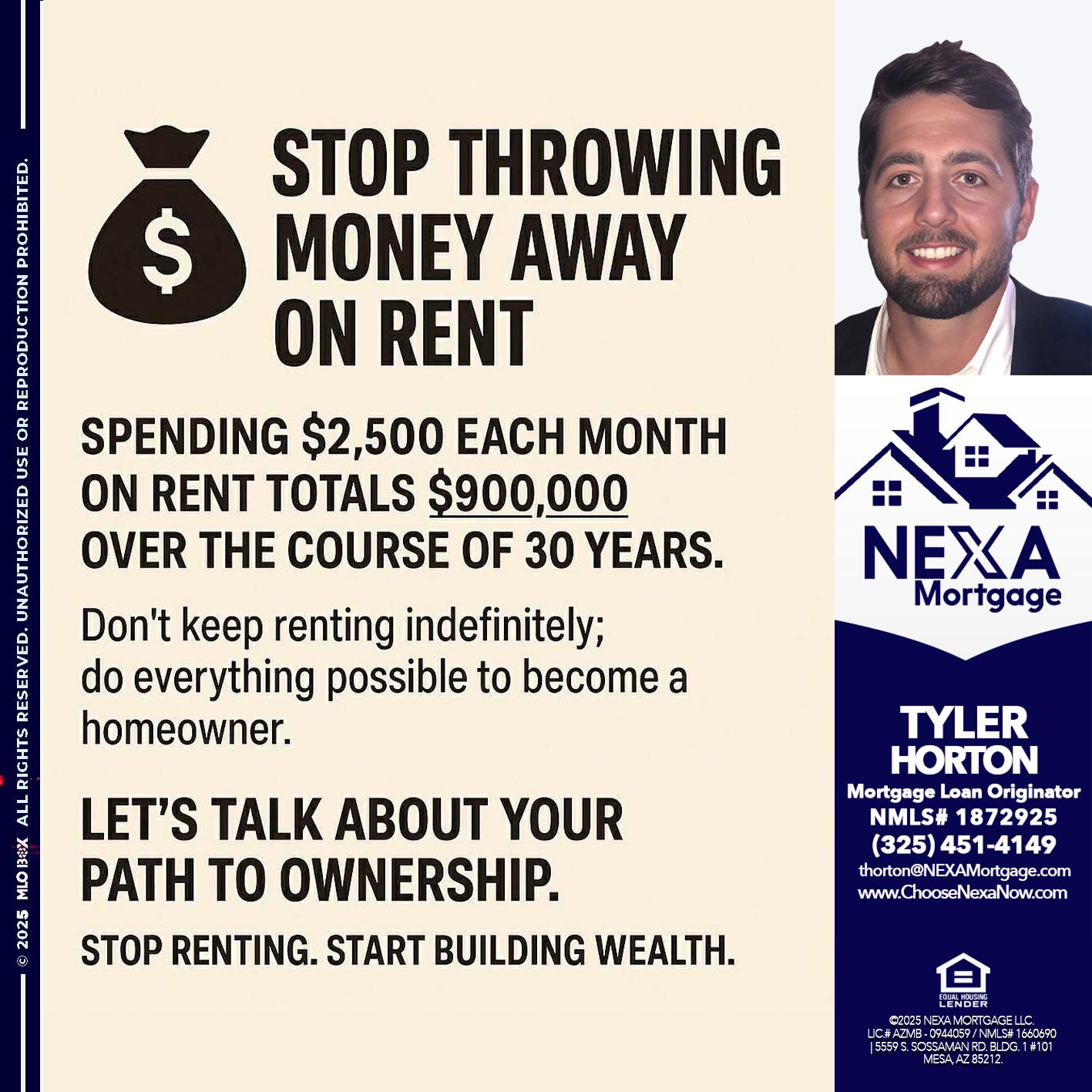 STOP THROWING - Tyler Horton -Mortgage Loan Originator