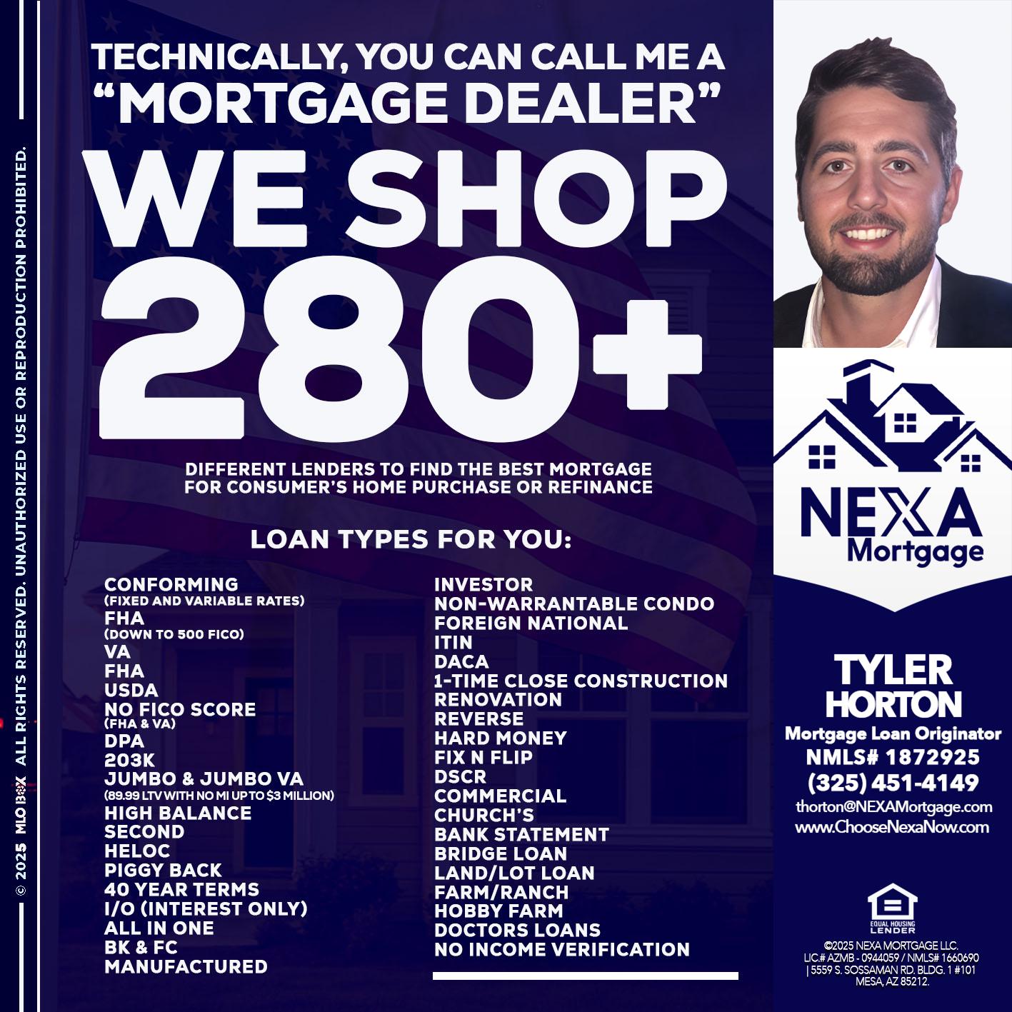 WE SHOP 280 + - Tyler Horton -Mortgage Loan Originator
