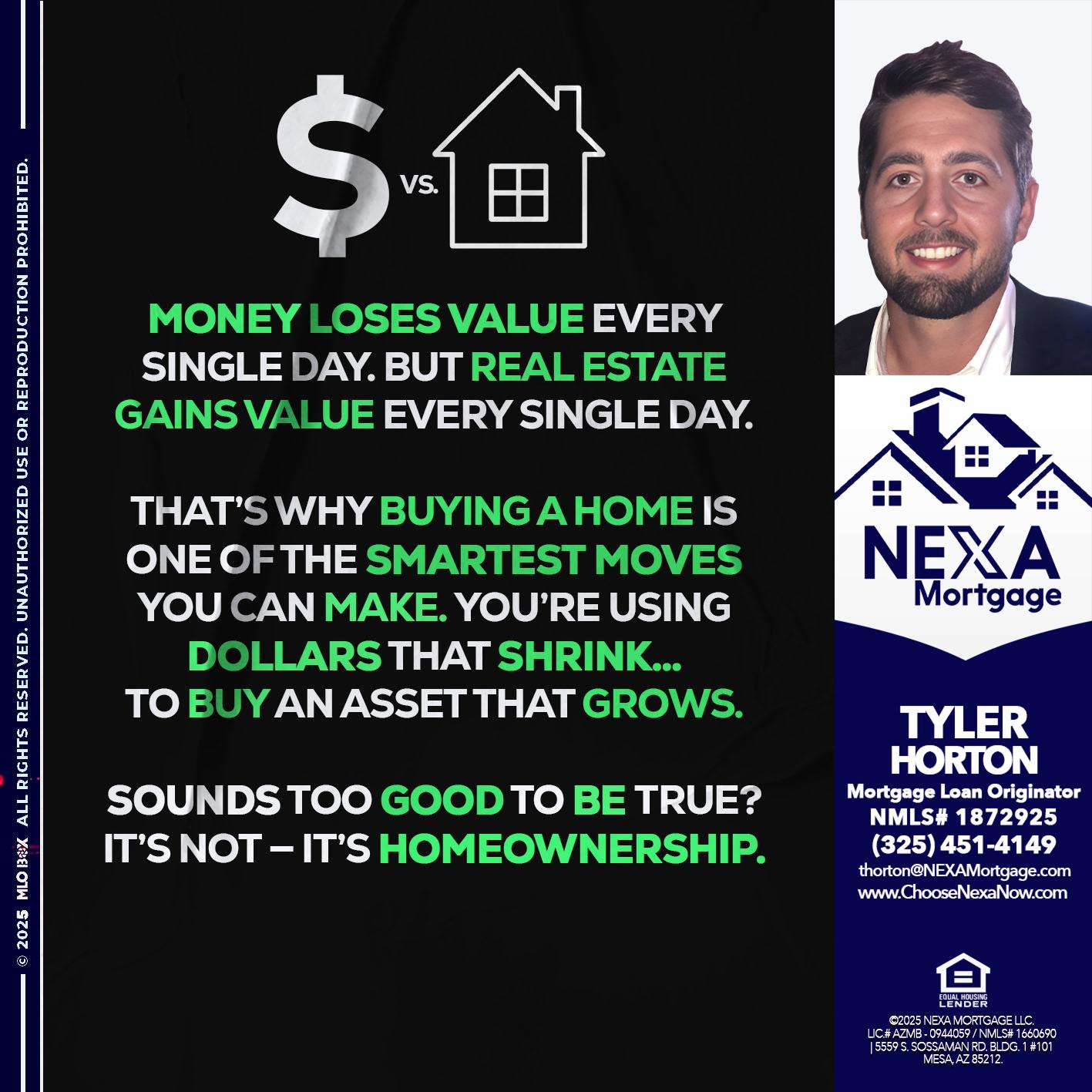 MONEY LOSES VALUE - Tyler Horton -Mortgage Loan Originator