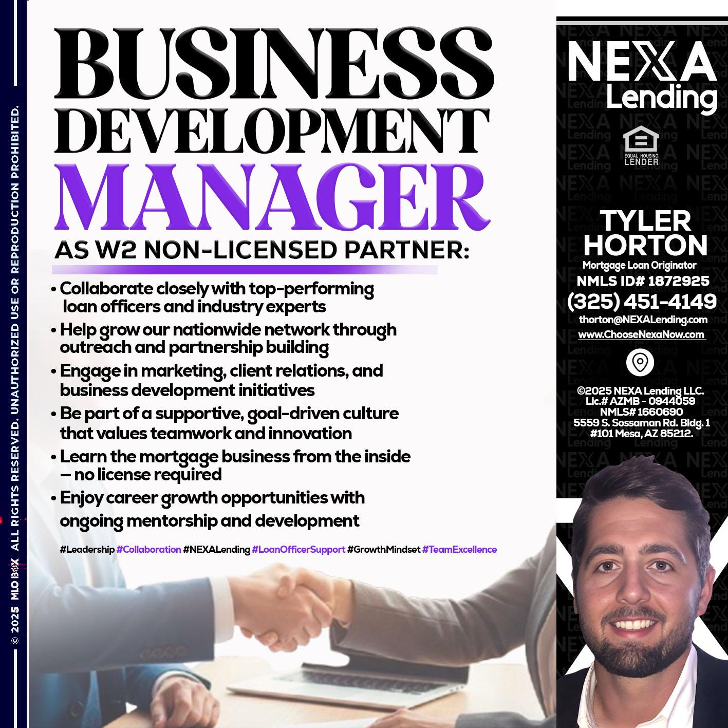 business development - Tyler Horton -Mortgage Loan Originator