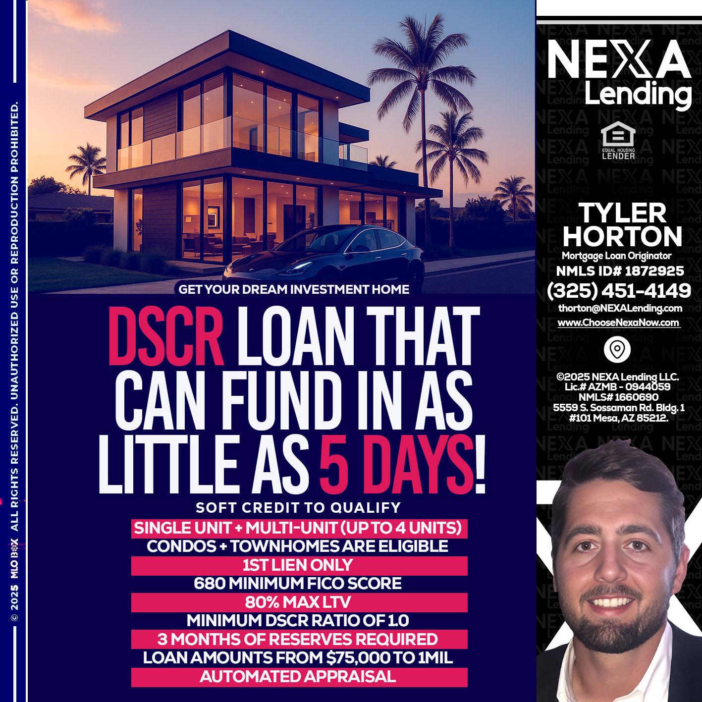 DSCR - Tyler Horton -Mortgage Loan Originator