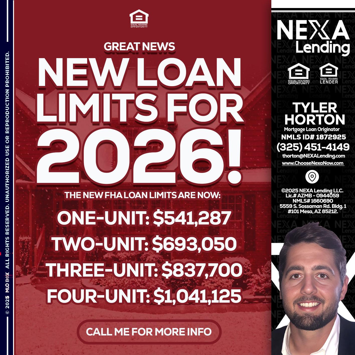 loan limits - Tyler Horton -Mortgage Loan Originator