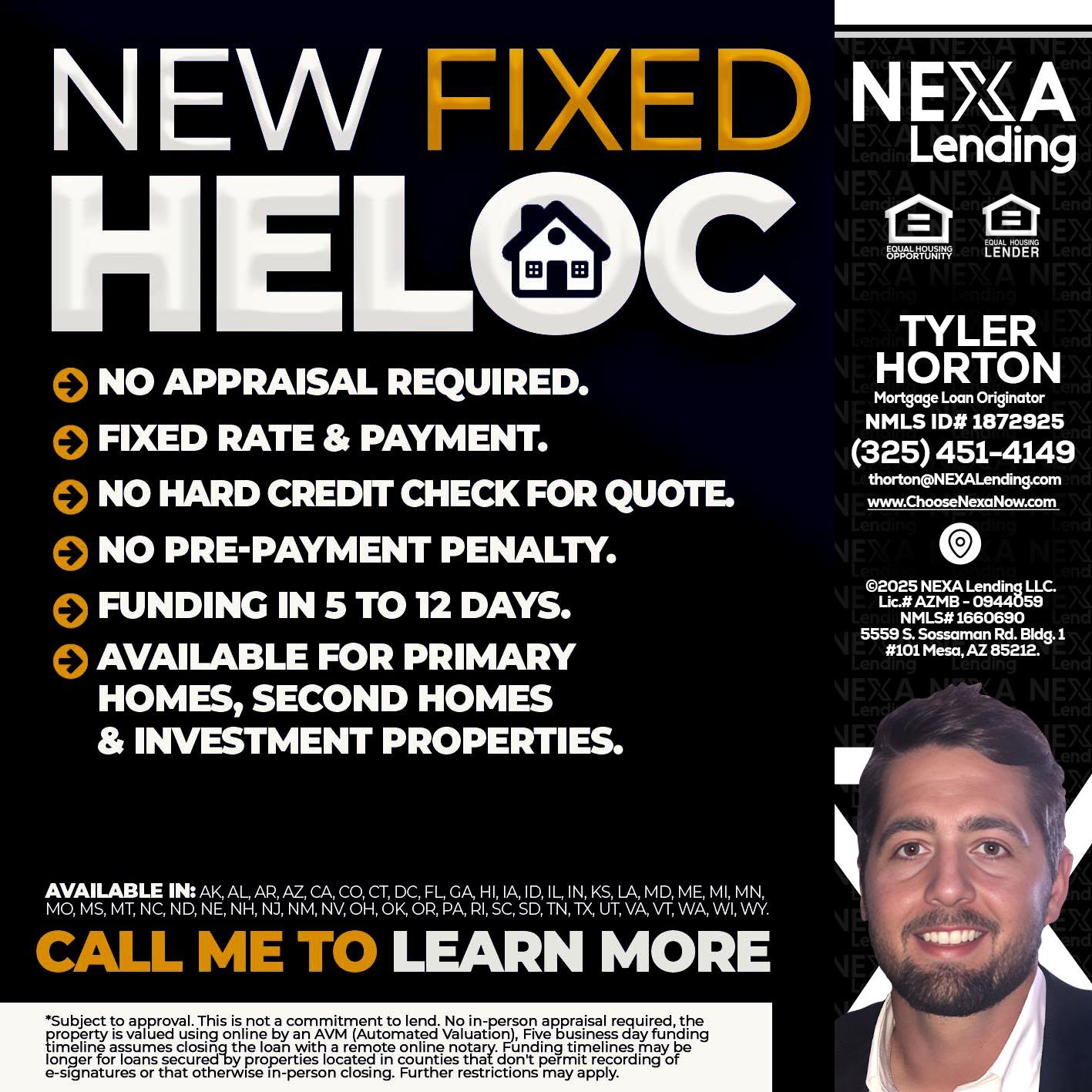 HELOC - Tyler Horton -Mortgage Loan Originator