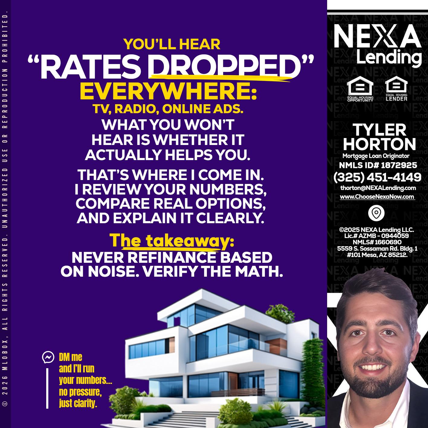 RATES DOPPED - Tyler Horton -Mortgage Loan Originator