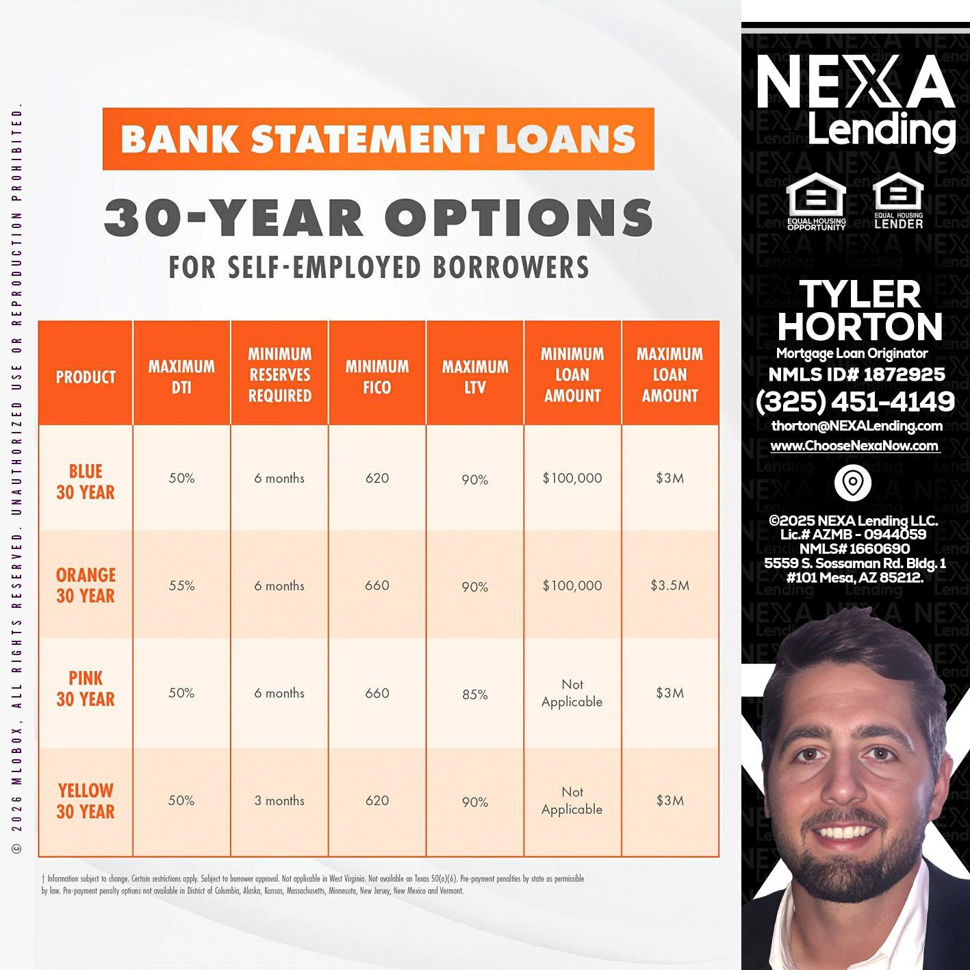 30 YEARS OPTIONS - Tyler Horton -Mortgage Loan Originator