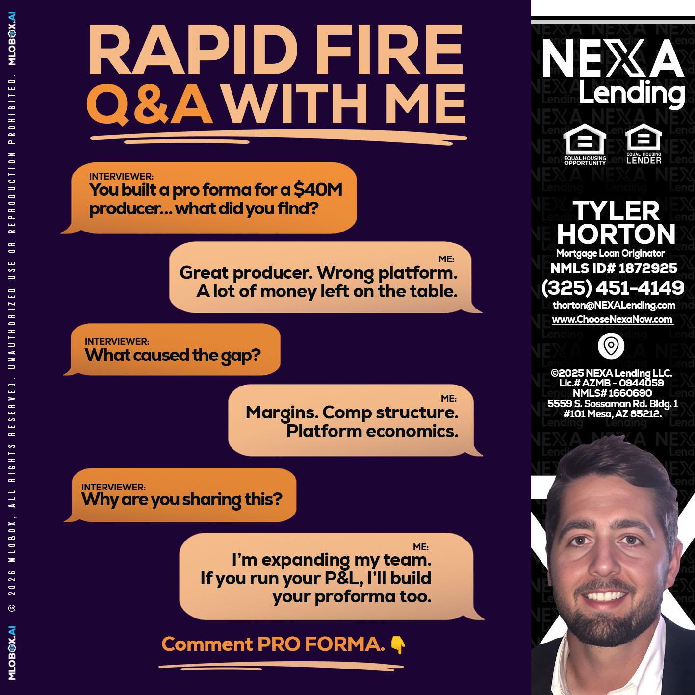 RAPID FIRE - Tyler Horton -Mortgage Loan Originator