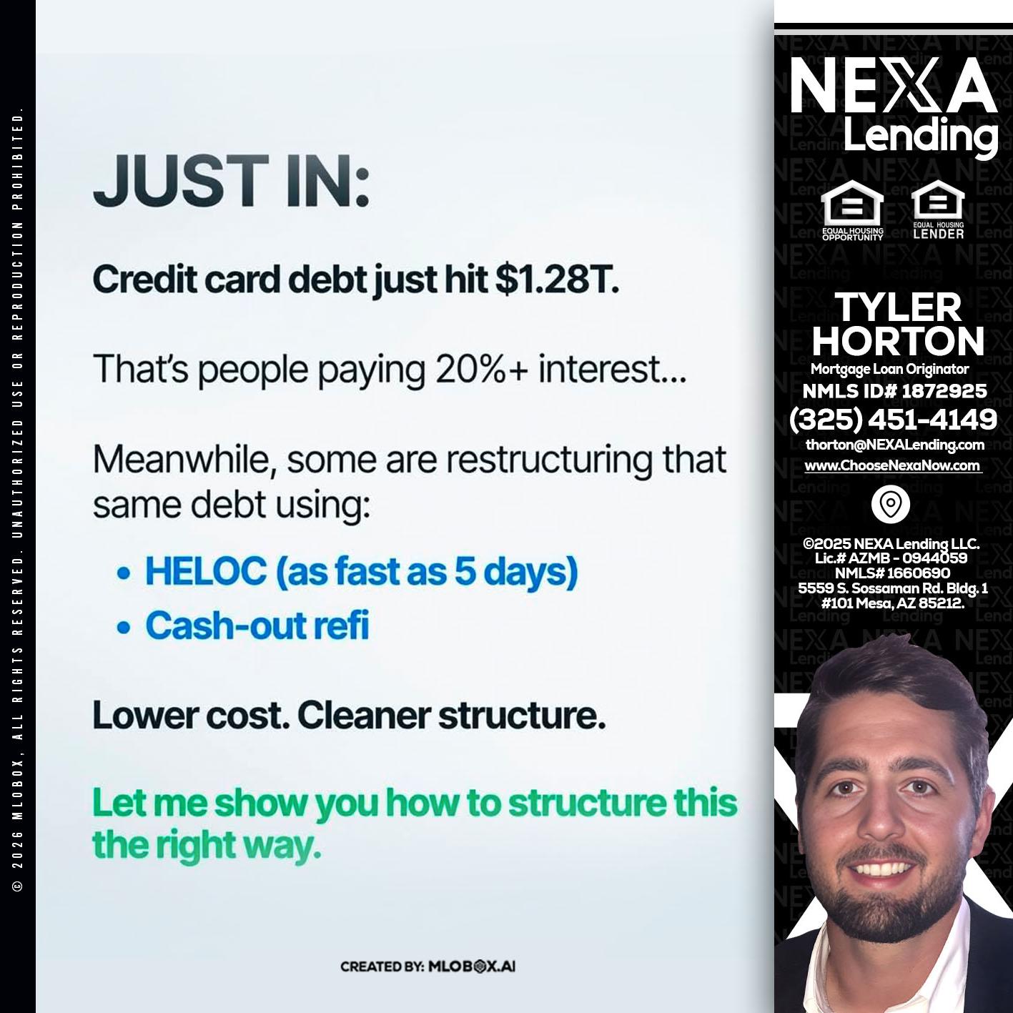 JUST IN - Tyler Horton -Mortgage Loan Originator