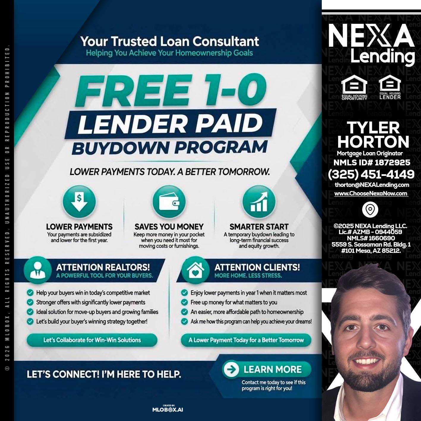FREE 1-0 - Tyler Horton -Mortgage Loan Originator