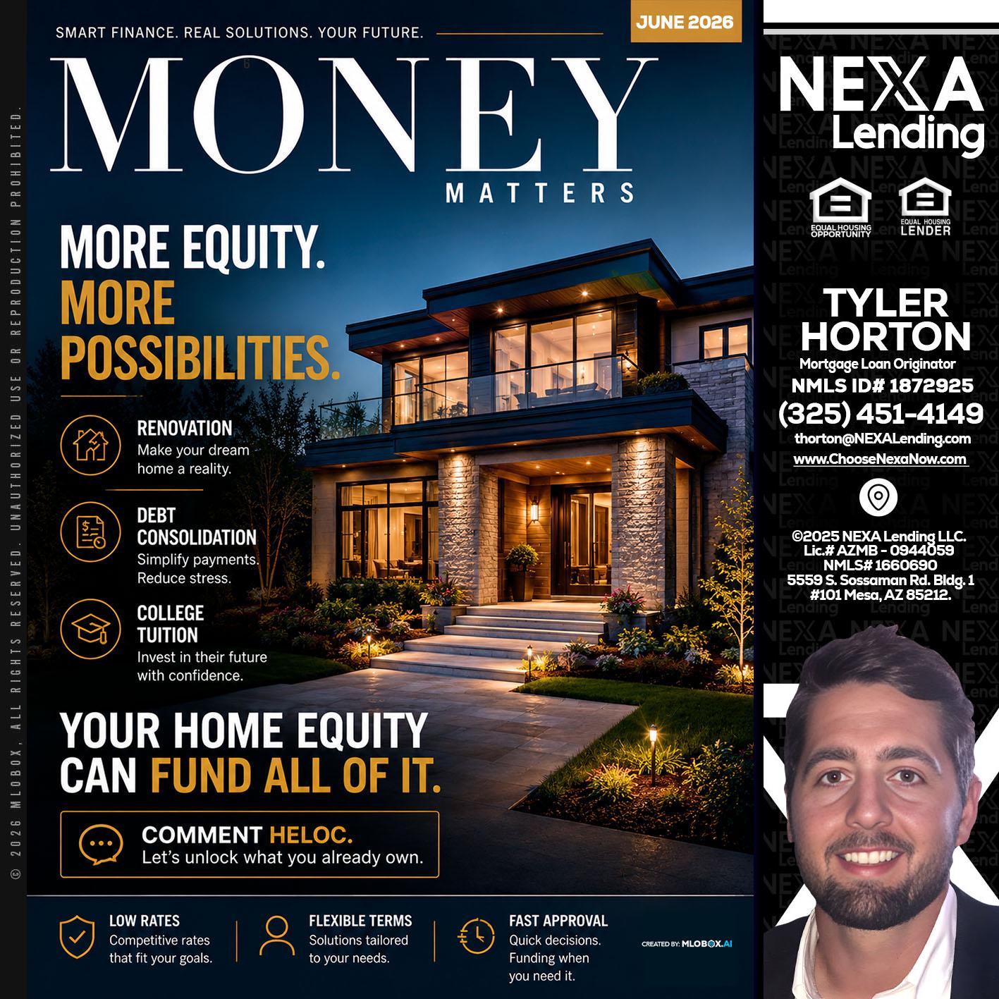 MONEY MATTERS - Tyler Horton -Mortgage Loan Originator