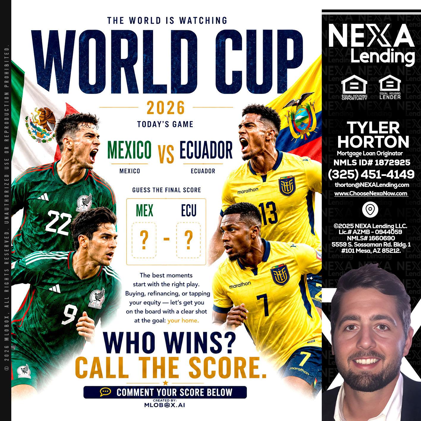 WORLD CUP 2026 - Tyler Horton -Mortgage Loan Originator