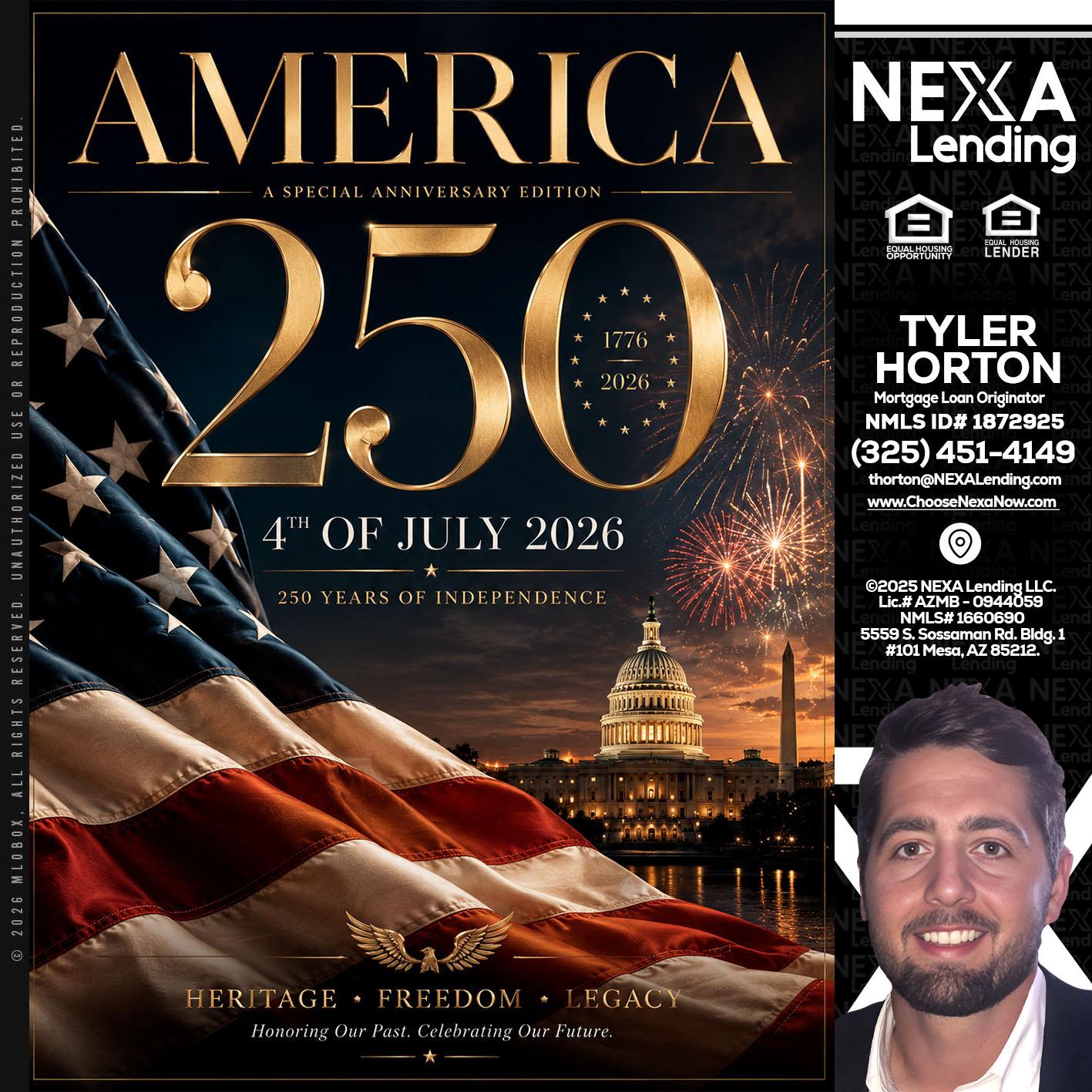 AMERICA 250 TH - Tyler Horton -Mortgage Loan Originator