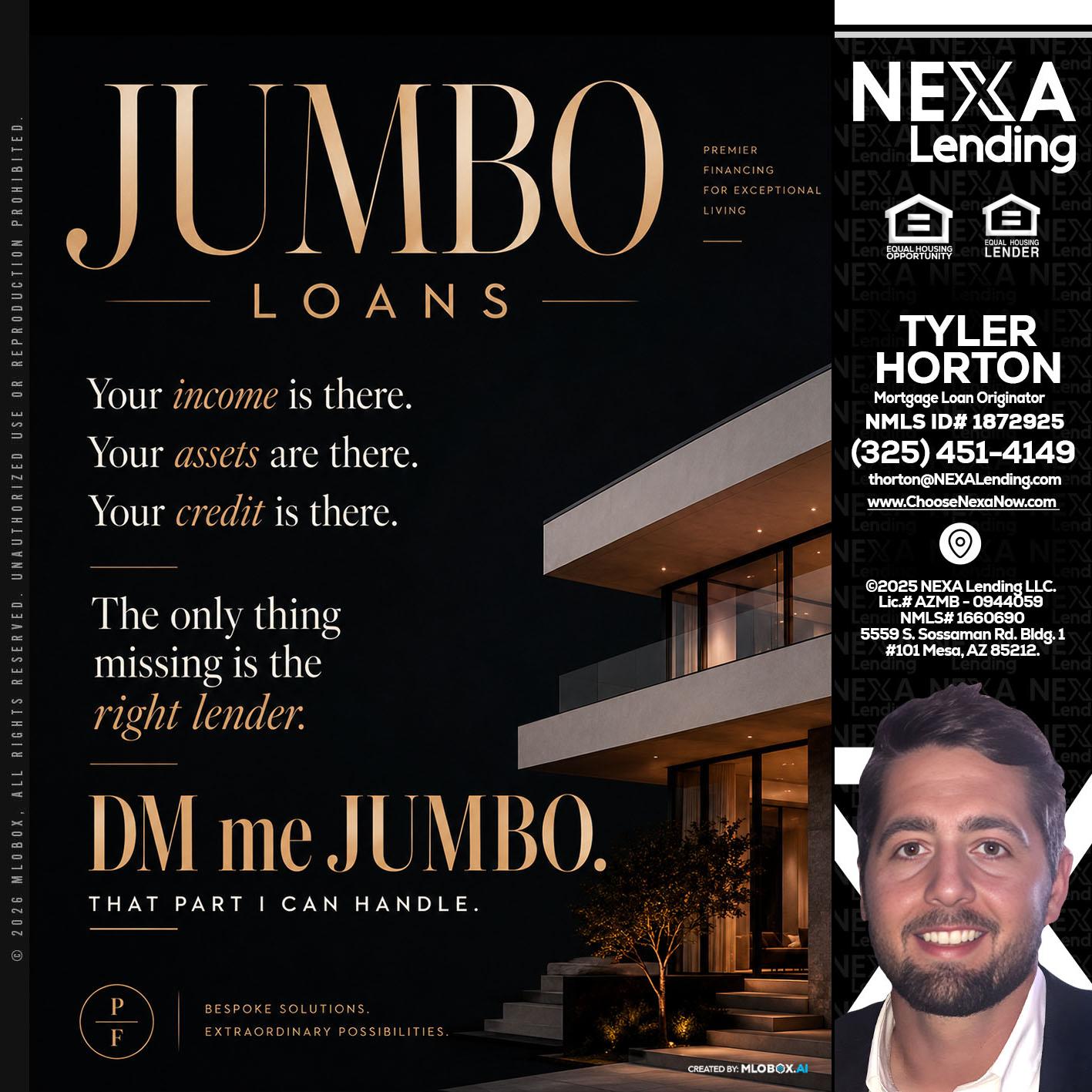 JUMBO LOANS - Tyler Horton -Mortgage Loan Originator