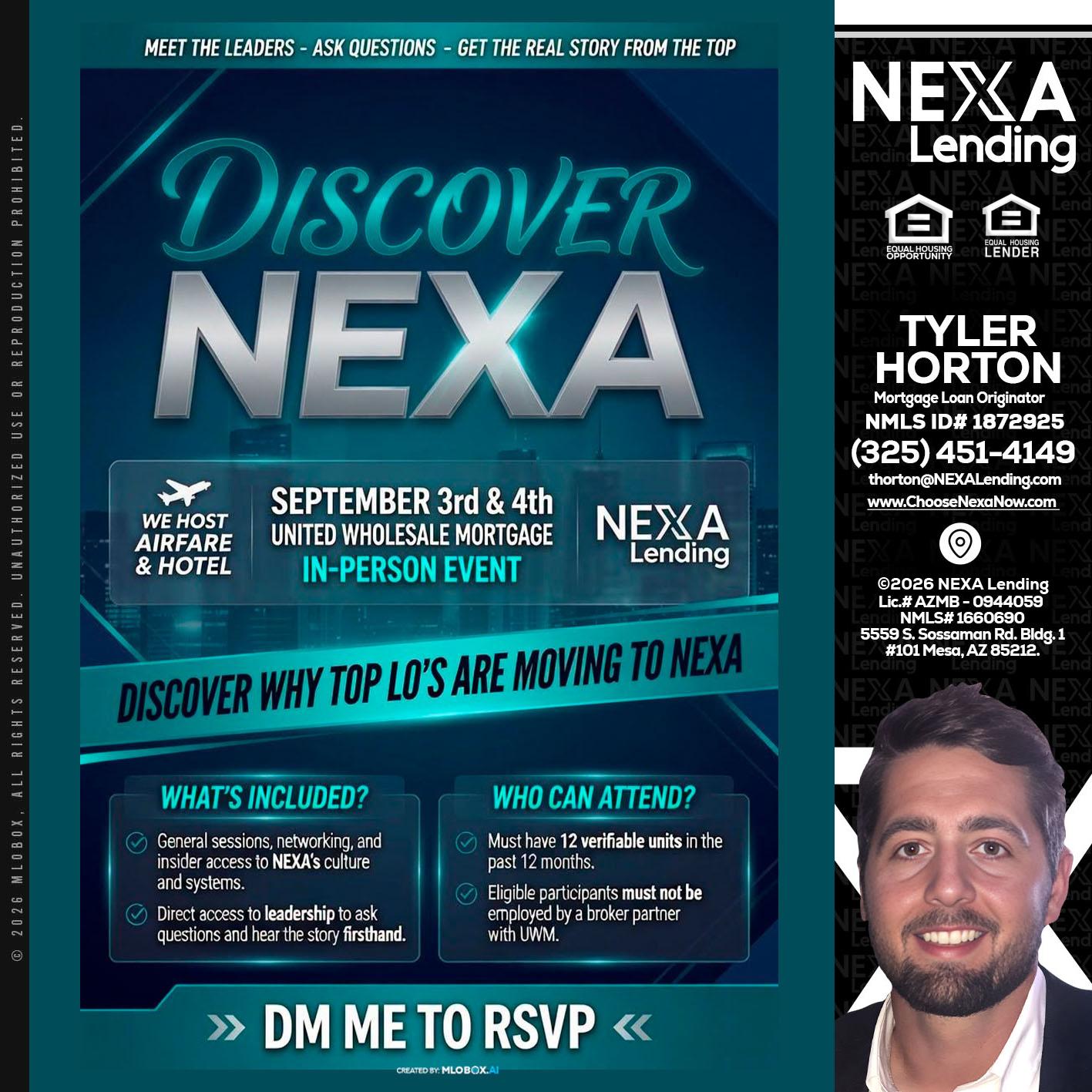 DISCOVER NEXA - Tyler Horton -Mortgage Loan Originator