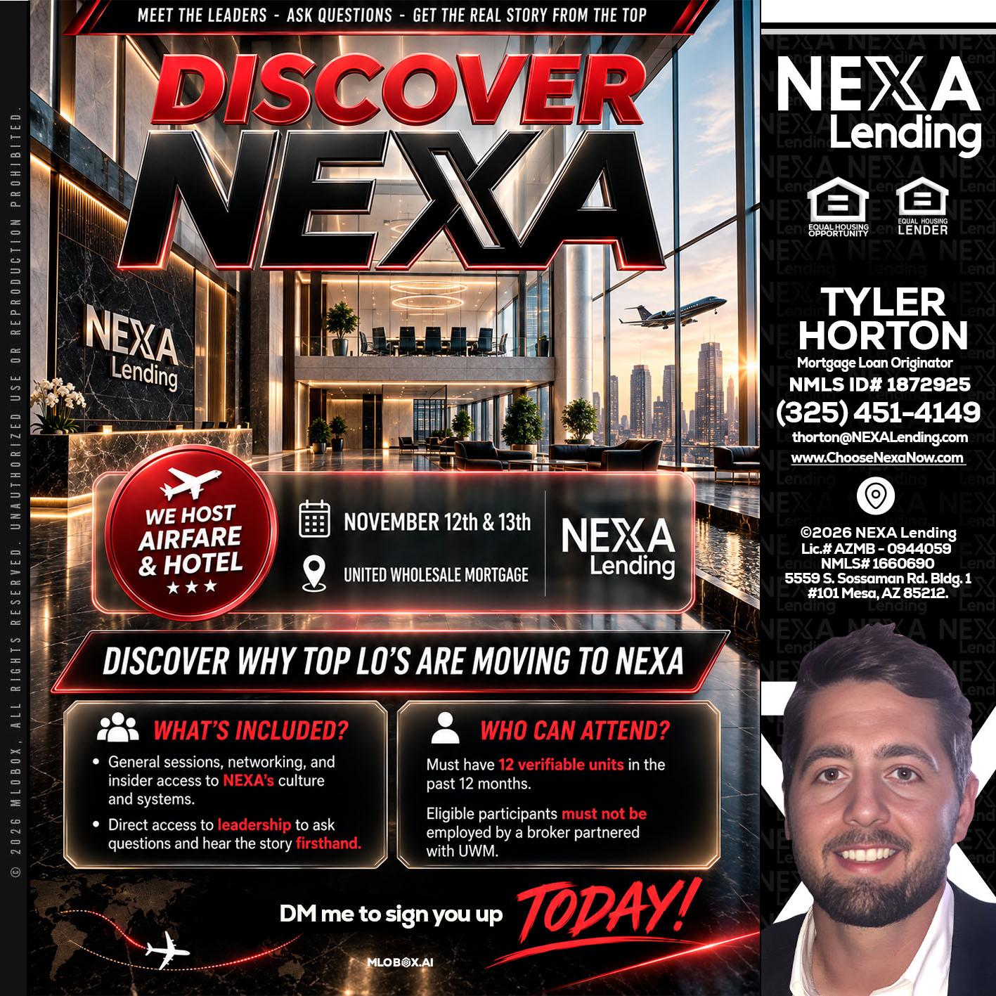 DISCOVER NEXA - Tyler Horton -Mortgage Loan Originator